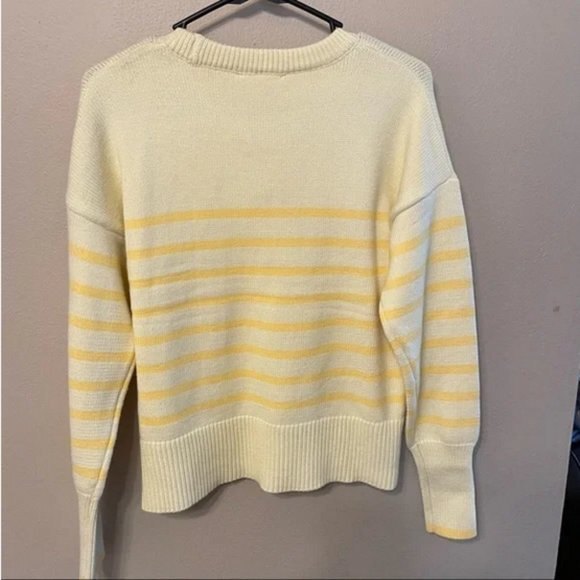Yellow Striped Philosophy Crewneck Long Sleeve Sweater (NWT) - Picture 2 of 3